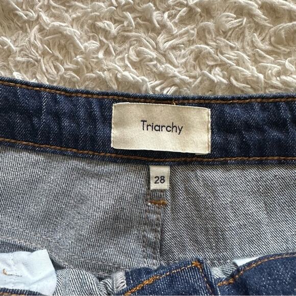 Triarchy High-Rise Straight Leg Jeans Dark Wash Size 28 EUC - Picture 5 of 8